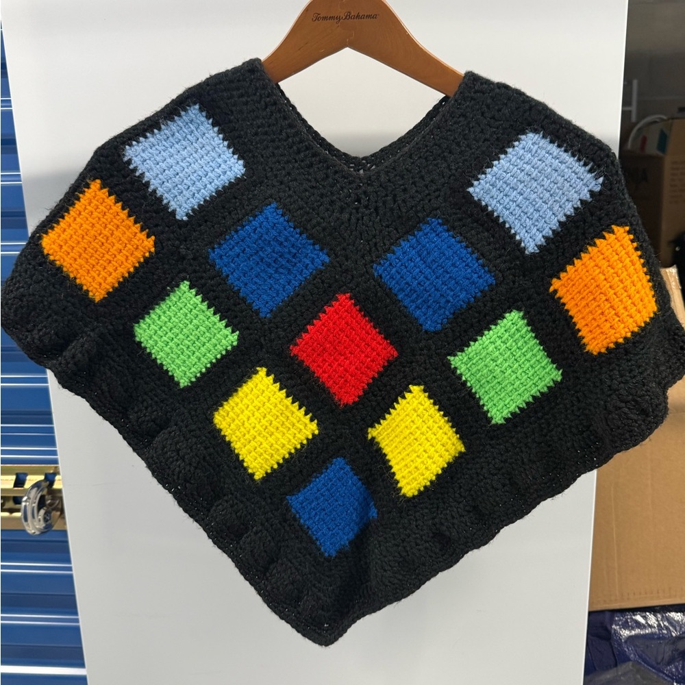 Colorful Crochet Poncho